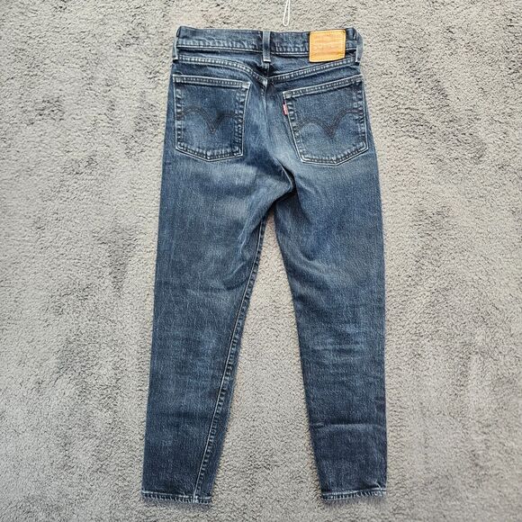Levis Wedgie Jeans Womens Size 24 Blue Denim Button Fly Tapered‎ Leg - Picture 13 of 14